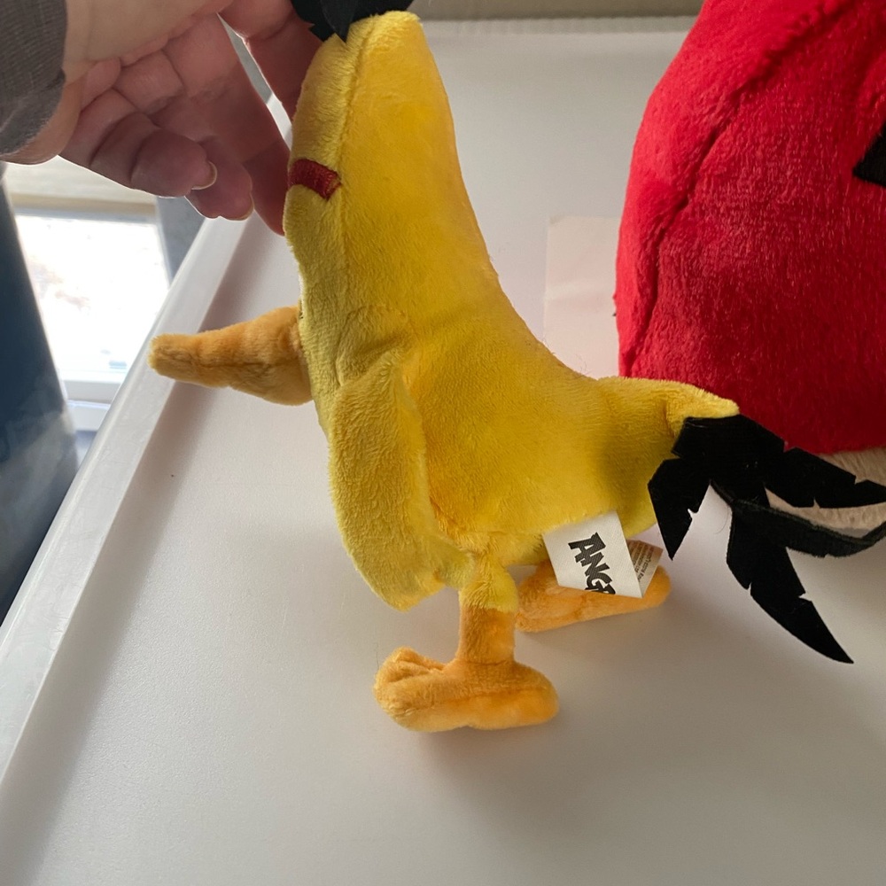 lot of 2 Angry Birds plush stuffed toys Large Red Ball And Small Banana Bird - Picture 4 of 11